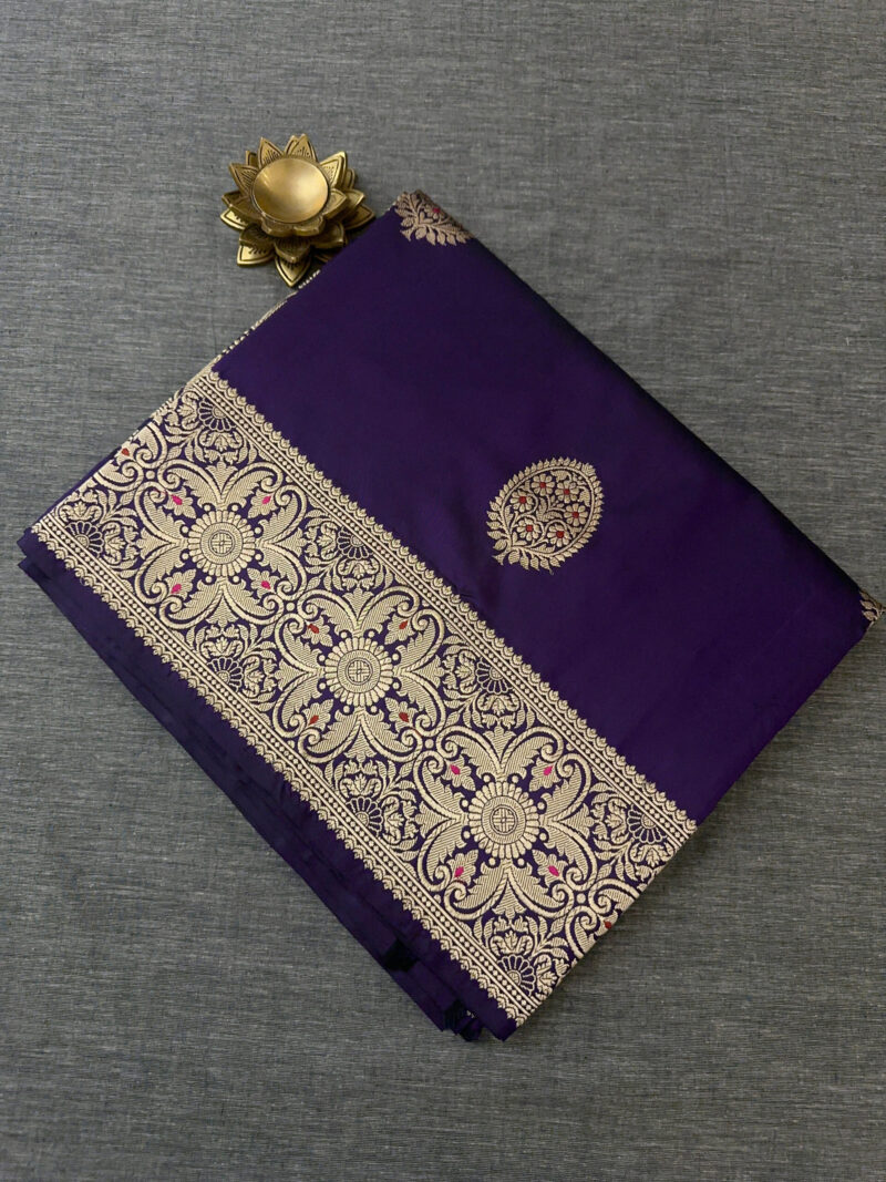 Regal Purple Silk Saree - Image 4