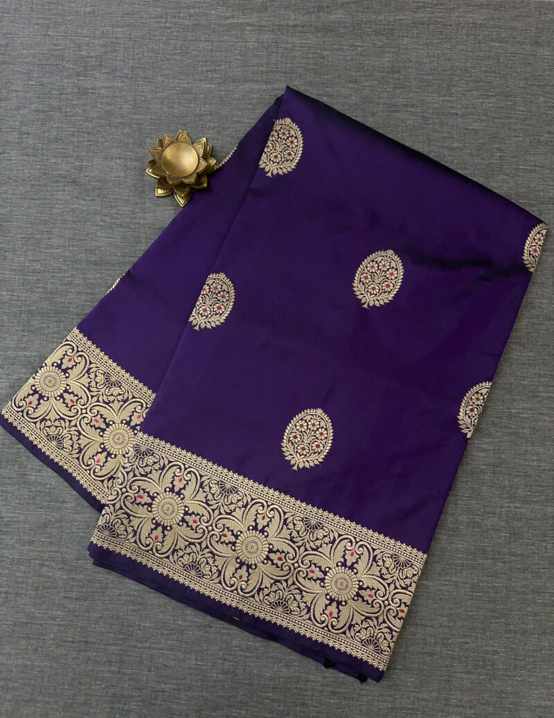 Regal Purple Silk Saree - Image 3