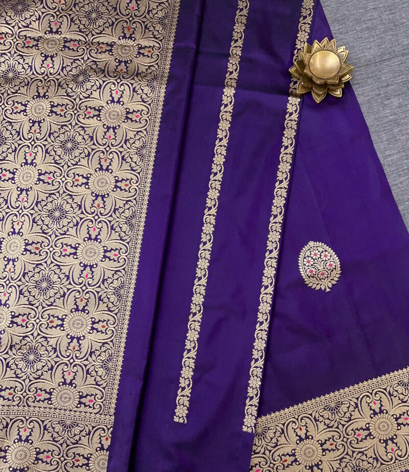 Regal Purple Silk Saree - Image 2
