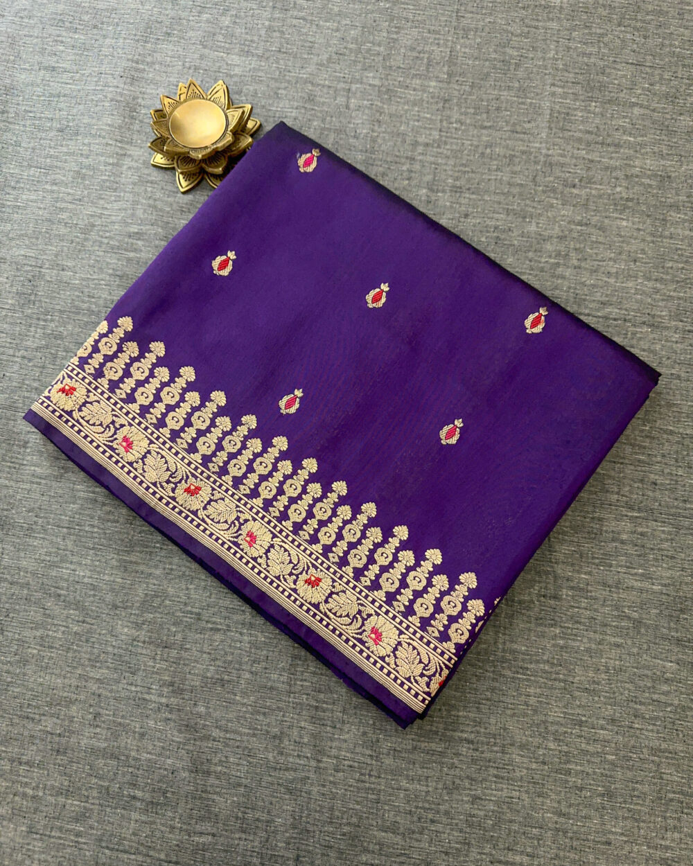 Royal Purple Silk Saree - Image 4
