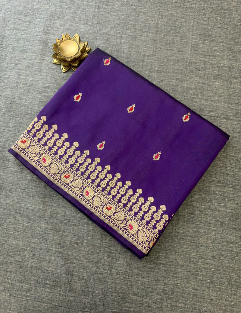 Royal Purple Silk Saree - Image 4