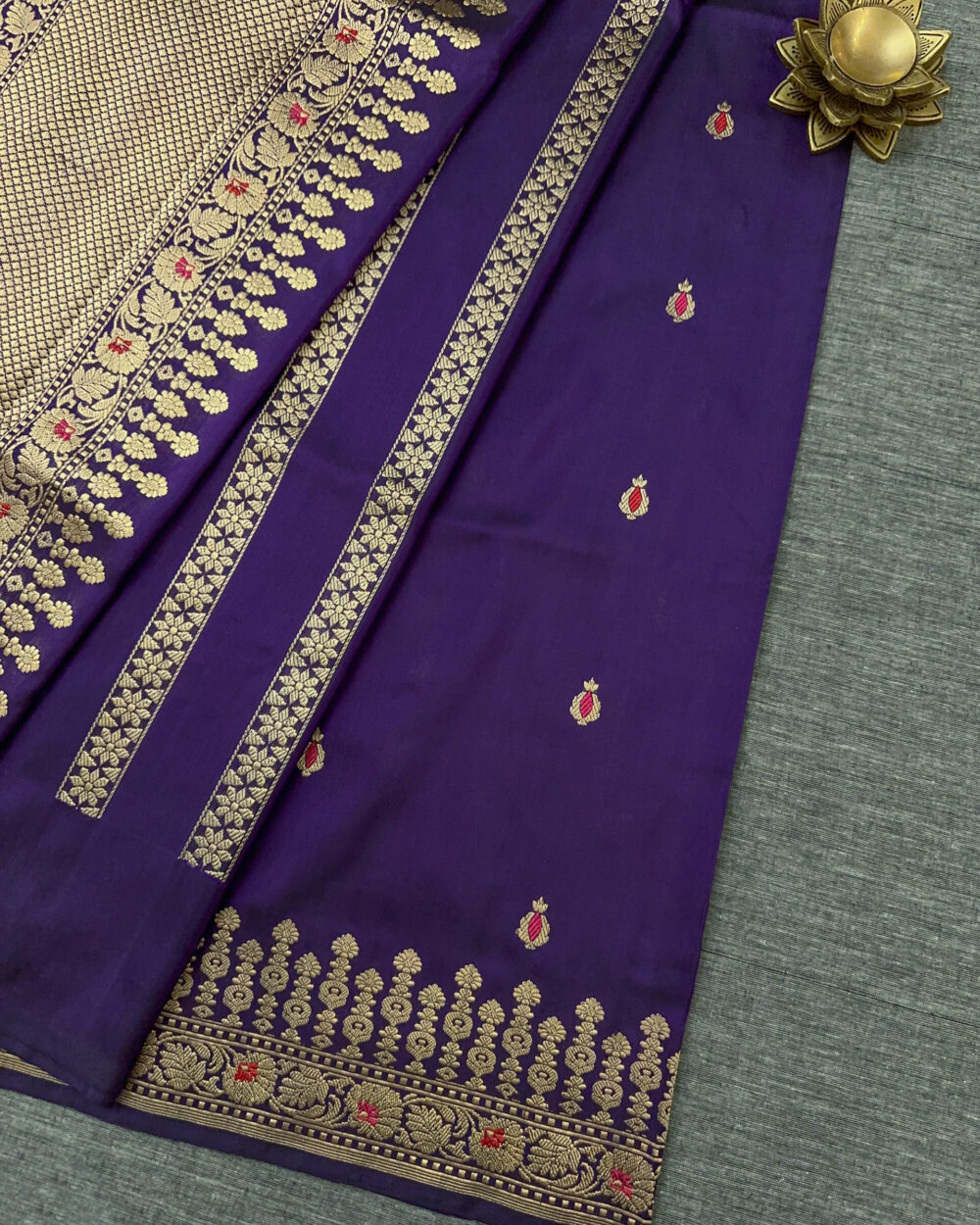 Royal Purple Silk Saree - Image 2