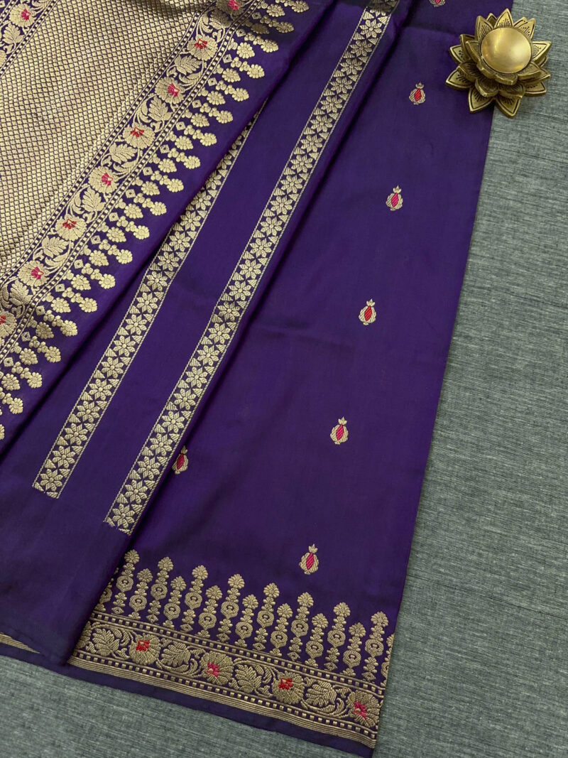 Royal Purple Silk Saree - Image 3