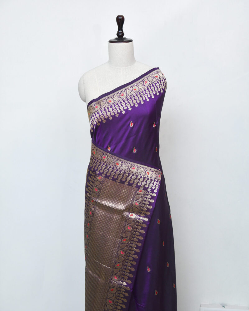 Royal Purple Silk Saree - Image 2