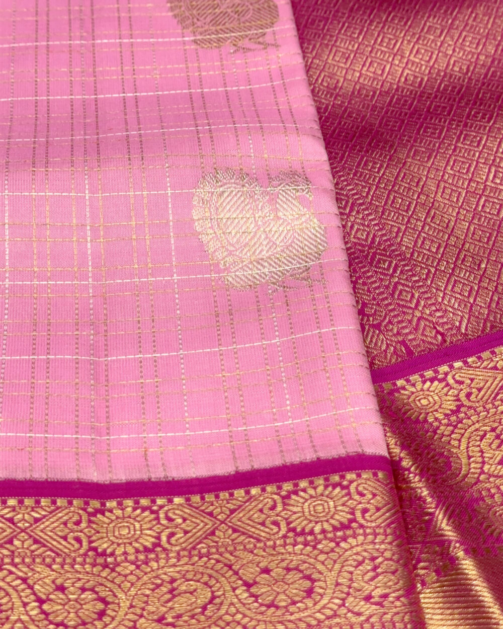 Light Pink Kanjivaram Saree - Image 4