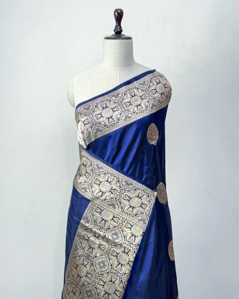 Sapphire Blue Banarasi Silk Saree