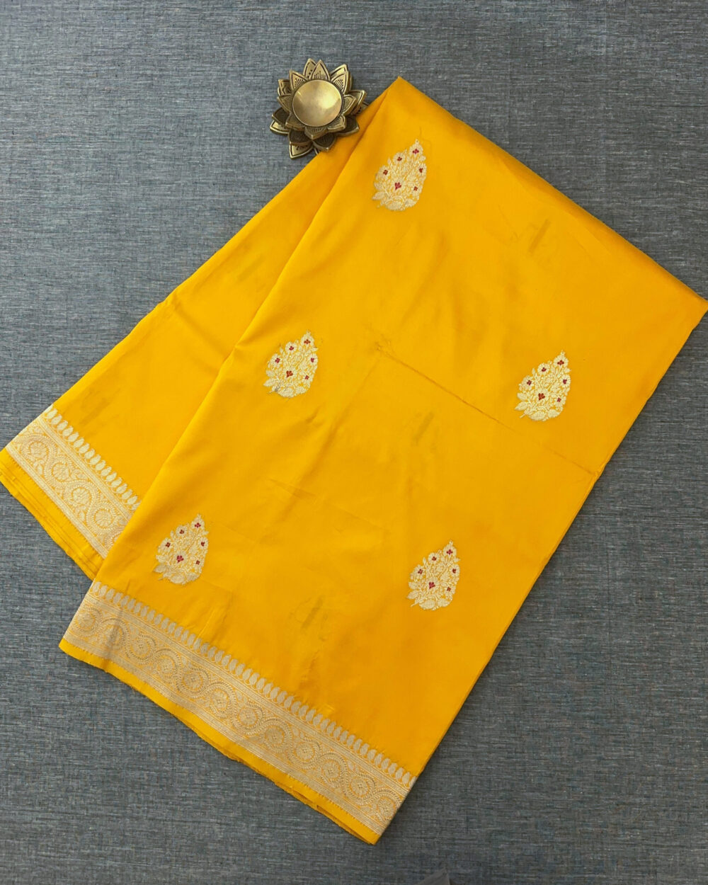 Golden Yellow Silk Saree