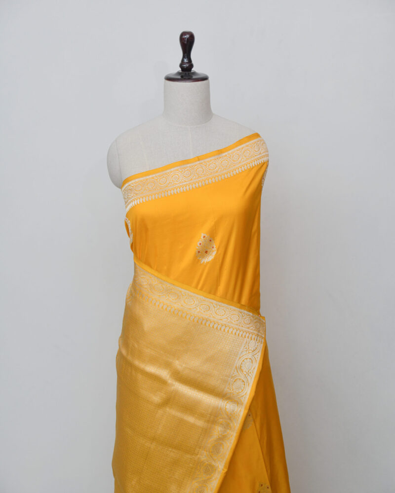 Golden Yellow Silk Saree - Image 2