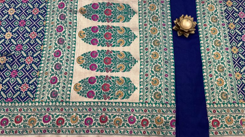 NAVY BLUE BANARASI SAREE - Image 2