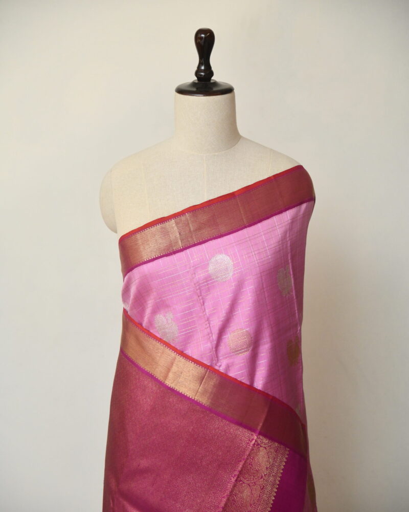 Light Pink Kanjivaram Saree - Image 2