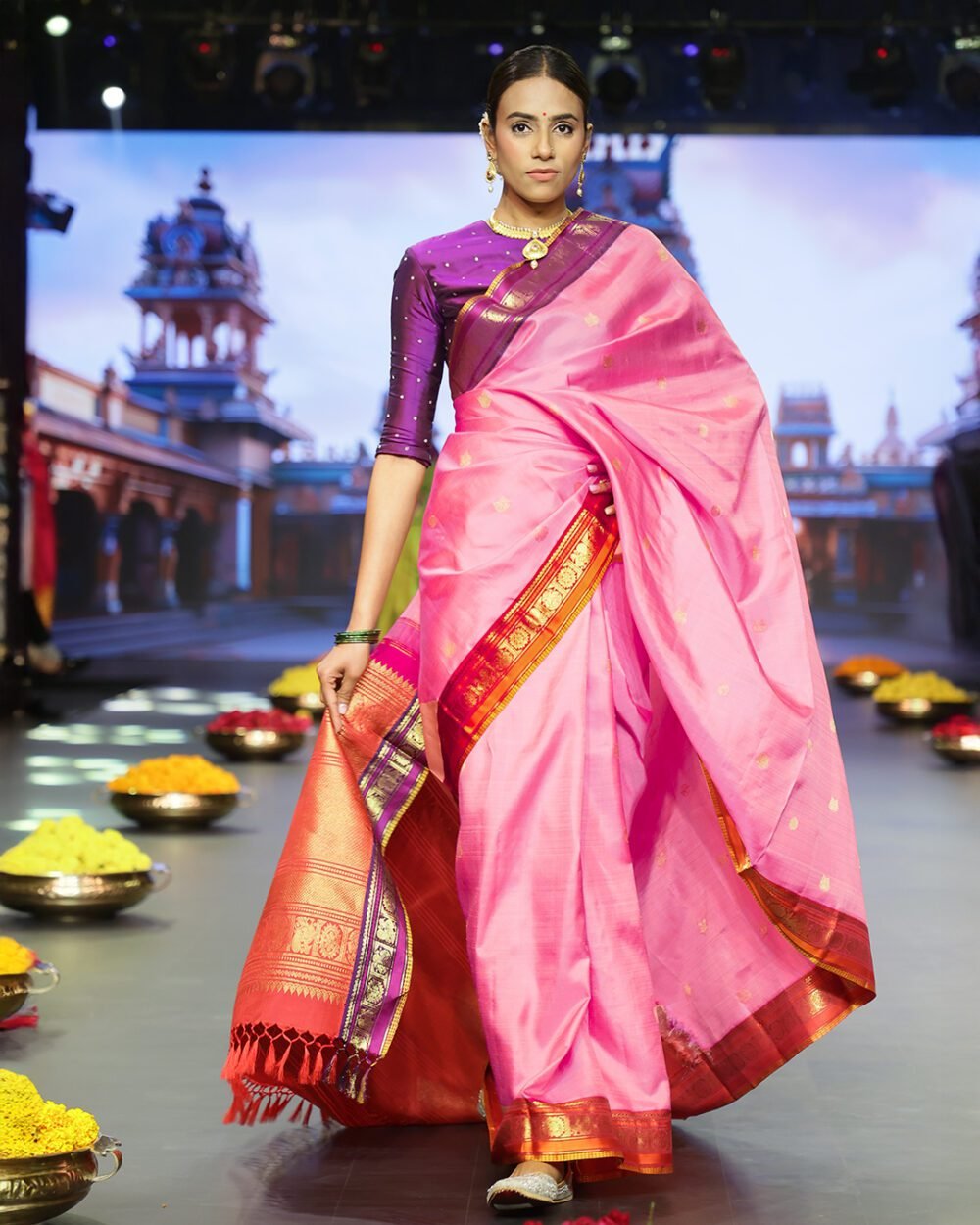 Light Pink Kanjivaram Saree