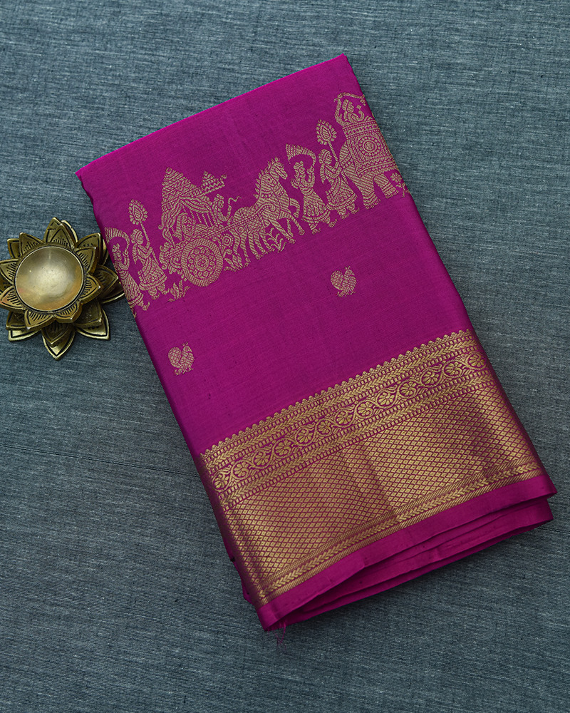Rani Pink Kanchipuram Saree