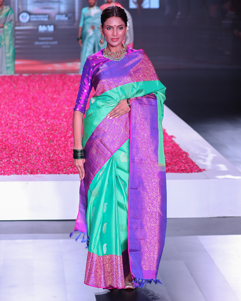 Mint Green Kanjivaram Silk Saree