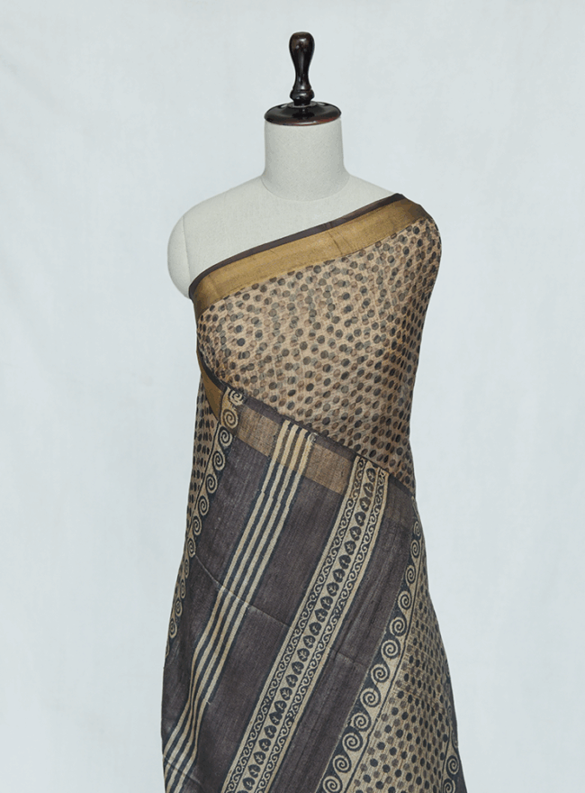 Dark Brown Organza Saree