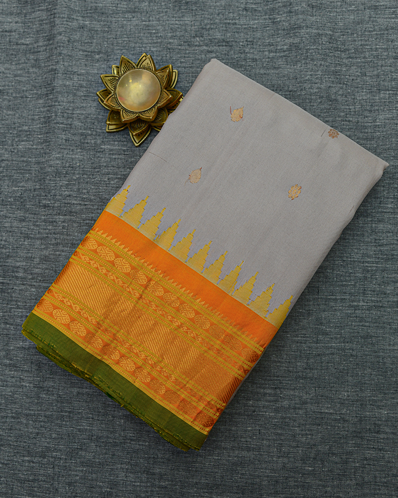 Golden Yellow Zari Saree