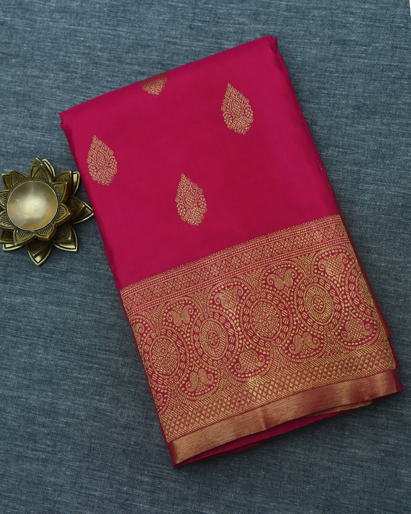 Magenta Pink Zariwork Saree