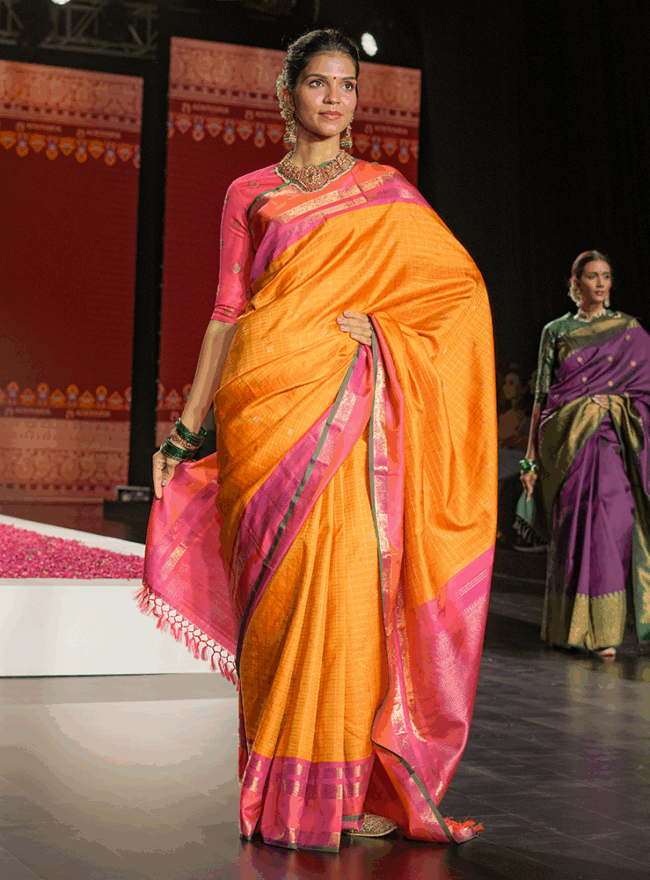 Mustard Yellow Kanchipuram Saree