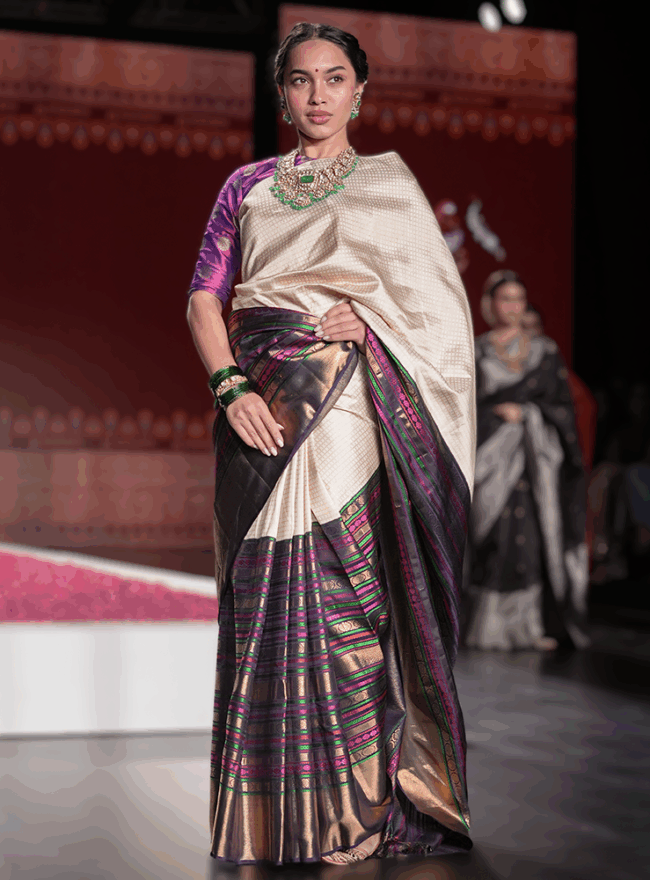 Off-White Kanjivaram Saree