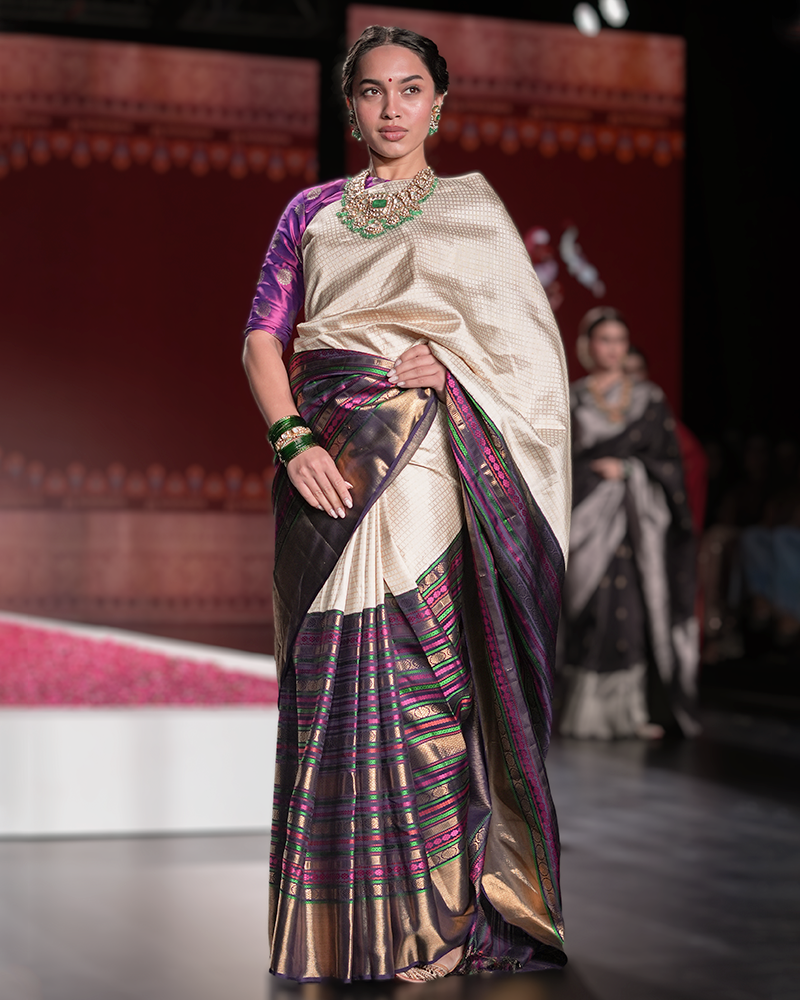 Off-White Kanjivaram Saree