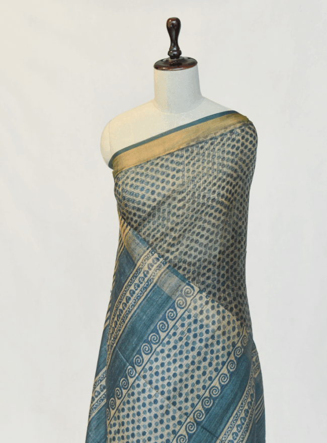 Teal Organza Saree