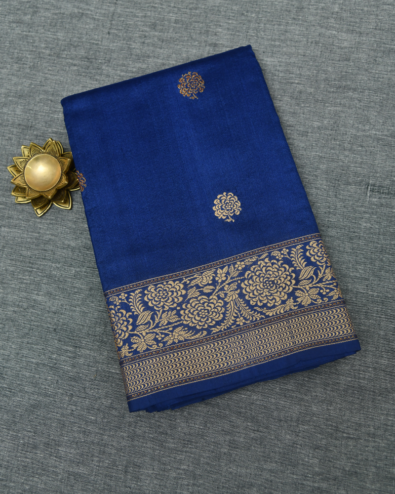Royal Blue Zari Saree