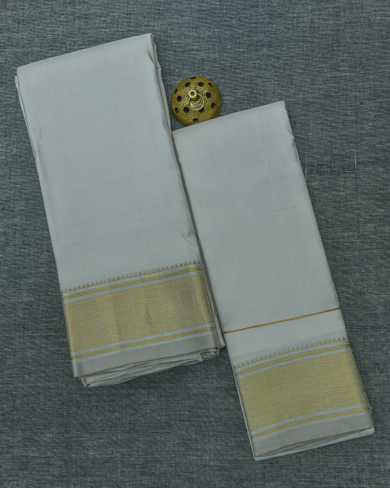 White Kanchipuram Dhoti