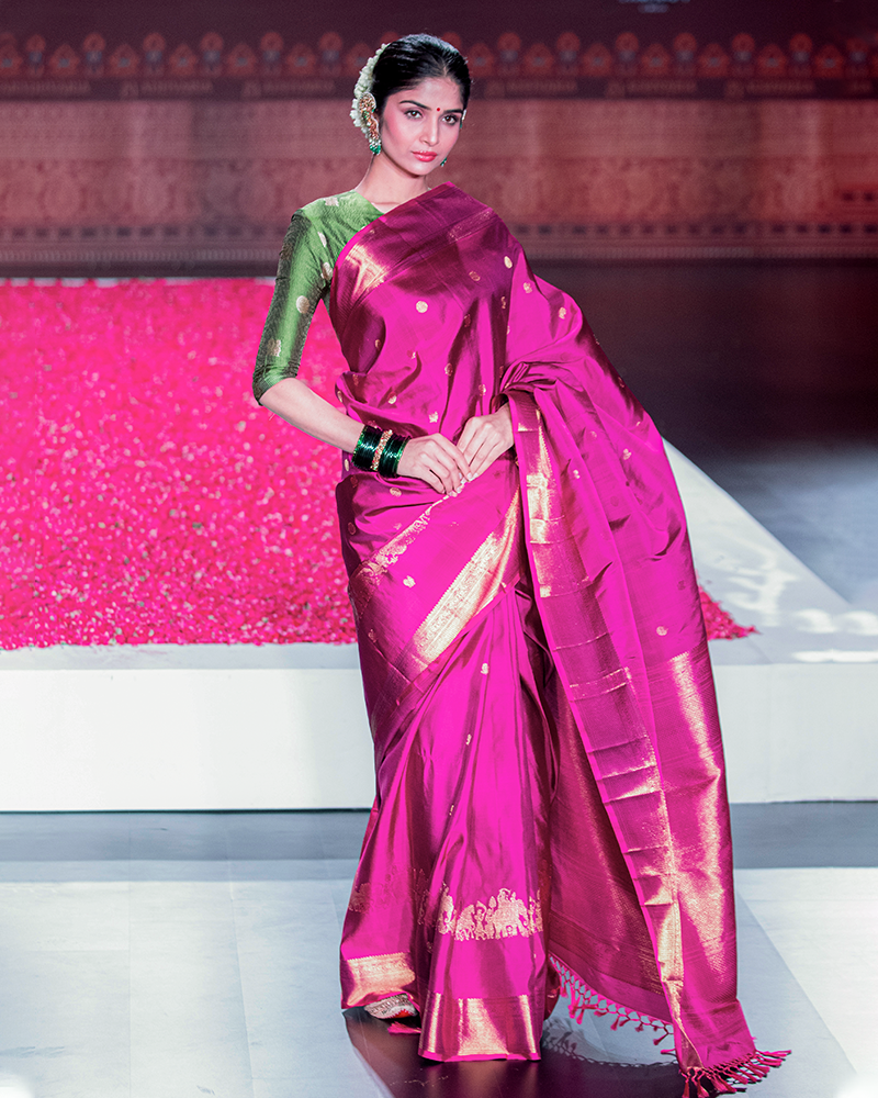 Rani Pink Kanjivaram Saree