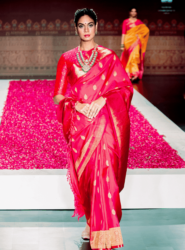 Pink Kanjivaram Silk Saree