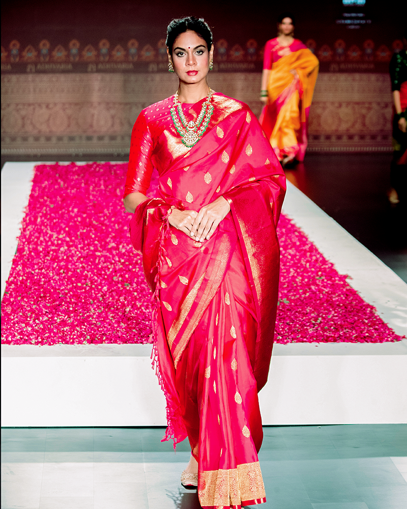 Pink Kanjivaram Silk Saree
