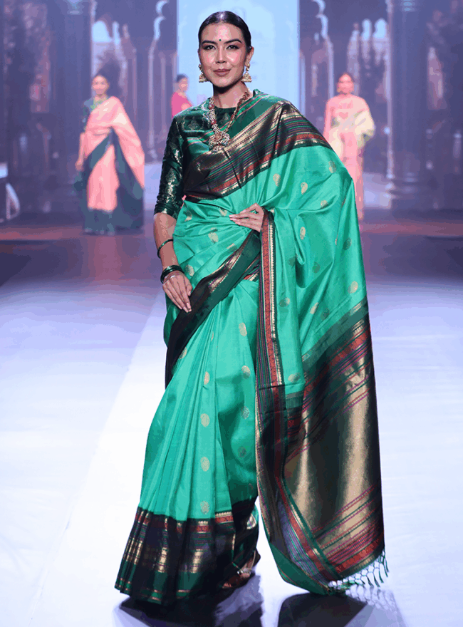 Deep Green Kanjivaram Saree