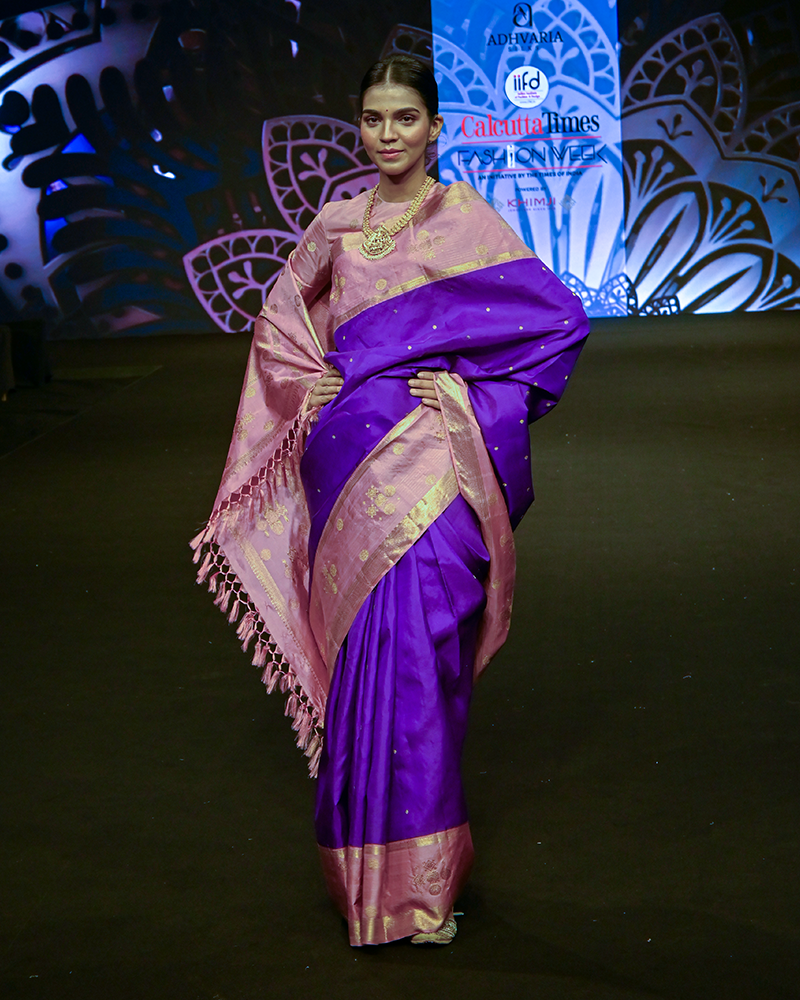 Purple and Pink Weave Saree