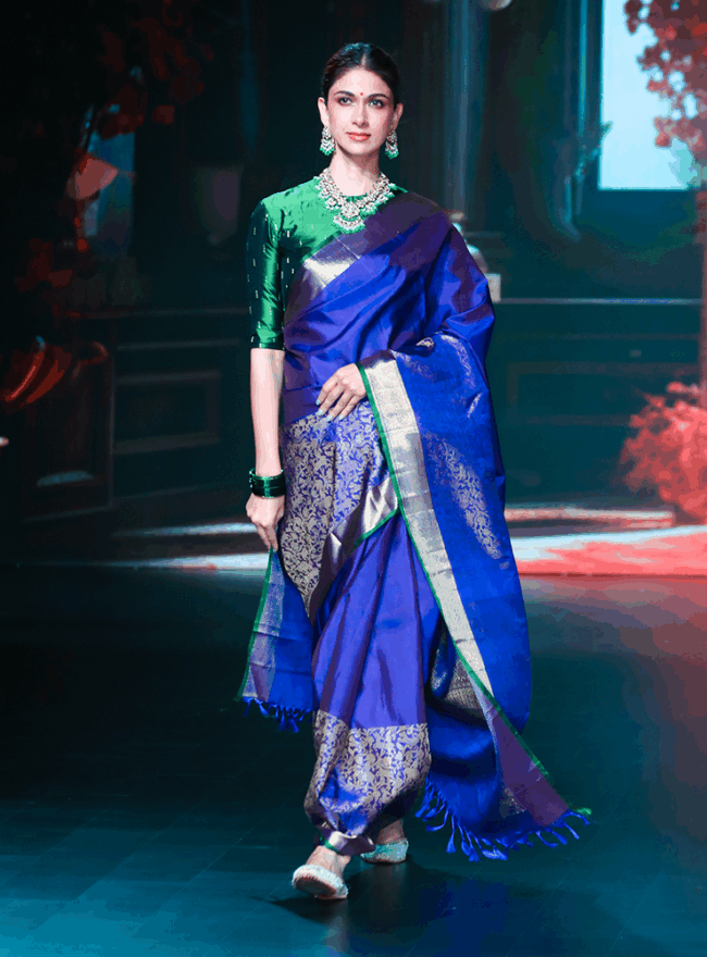 Royal Blue Kanjivaram Saree