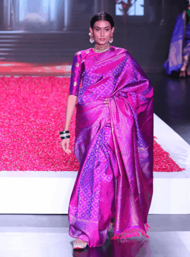 Vibrant Magenta Pink Kanjivaram Saree