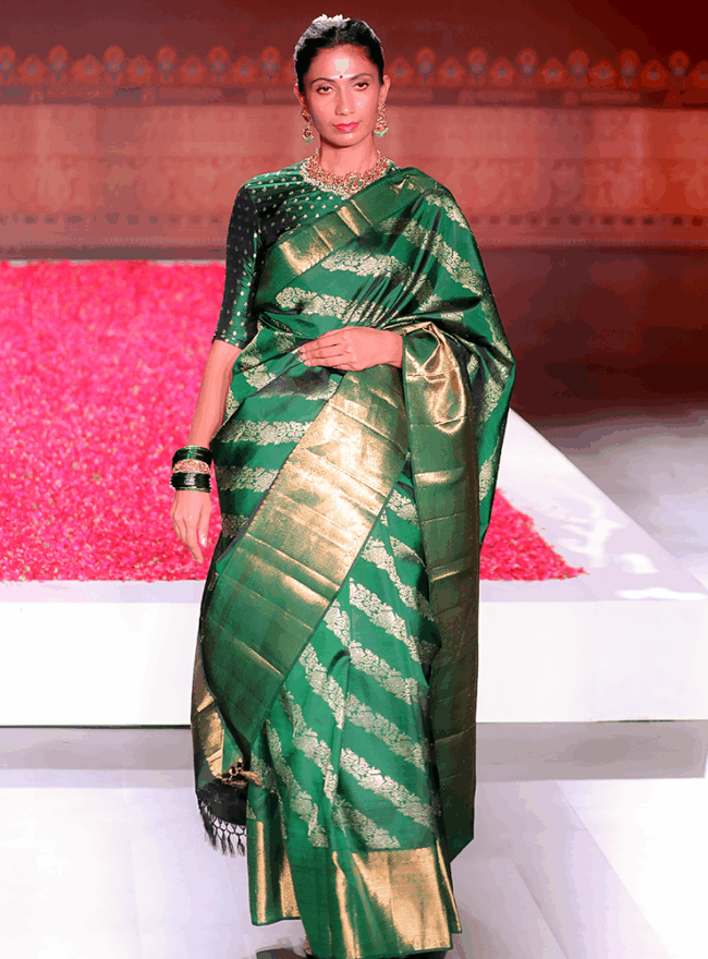 Emerald Green Kanjivaram Saree