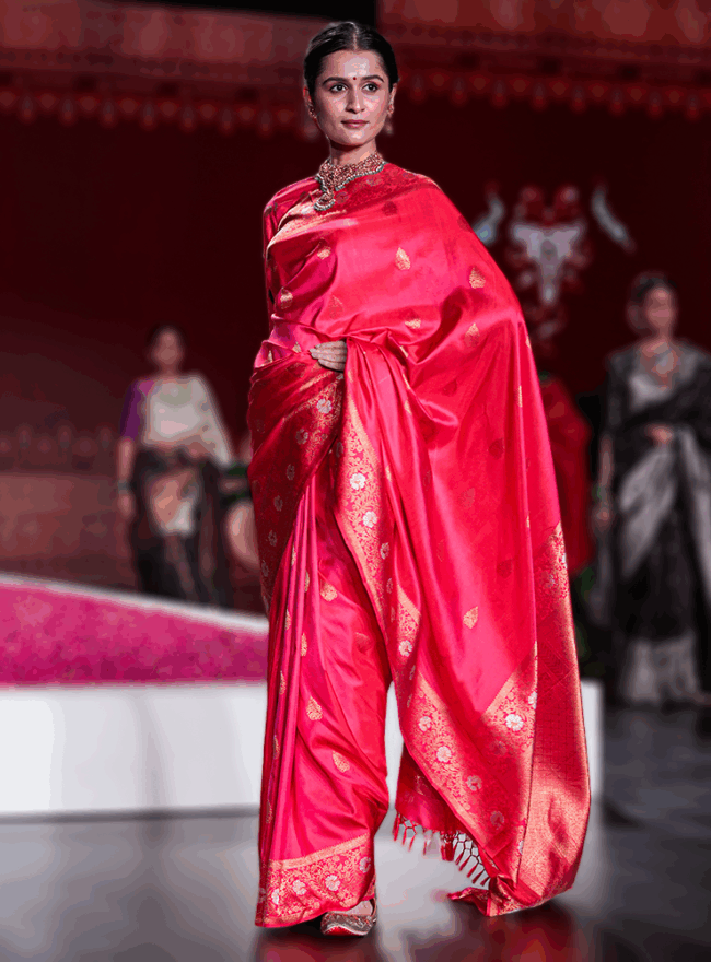 Crimnson Red Kanjivaram Saree