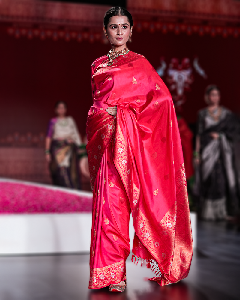 Crimnson Red Kanjivaram Saree