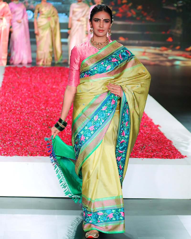 Light Lime Green Kanjivaram Saree