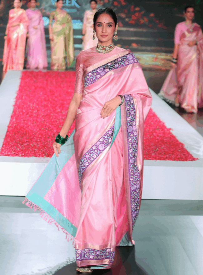 Pastel Pink Kanjivaram Saree