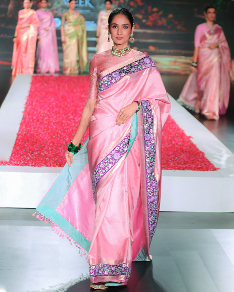 Pastel Pink Kanjivaram Saree