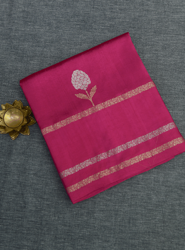 Fuchsia Banarasi Saree - Image 3