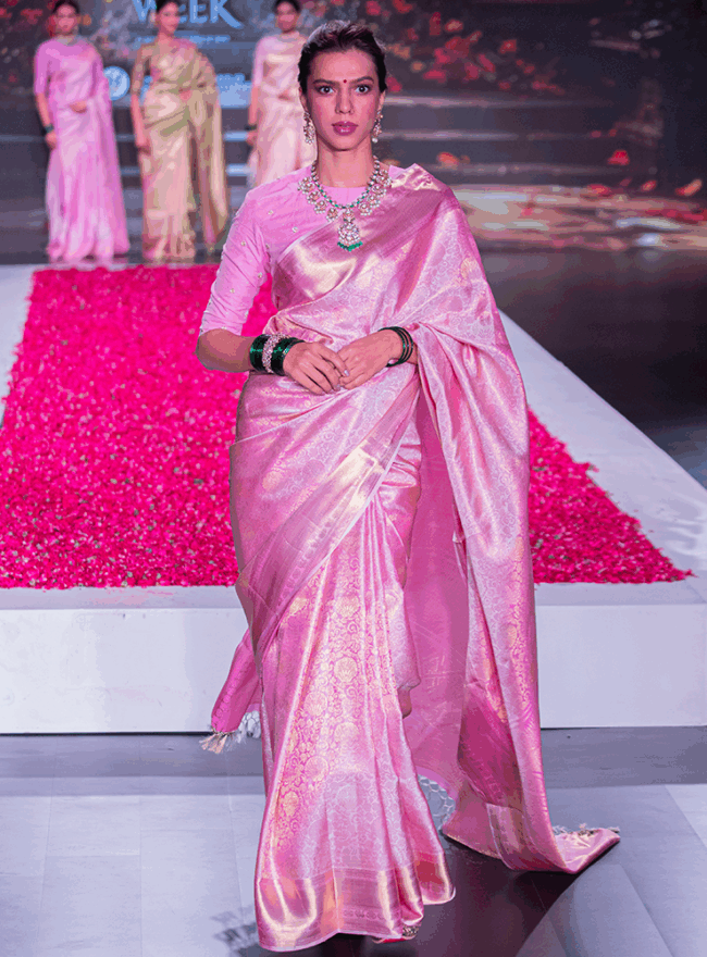 Baby Pink Kanjivaram Saree