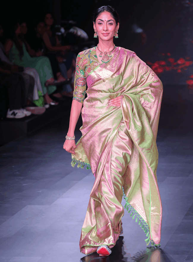 Pastel Pistachio Green Kanjivaram Saree