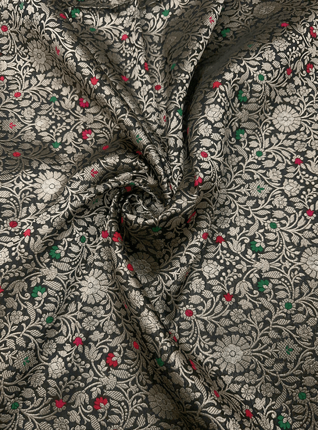 Black Zari Brocade Fabric