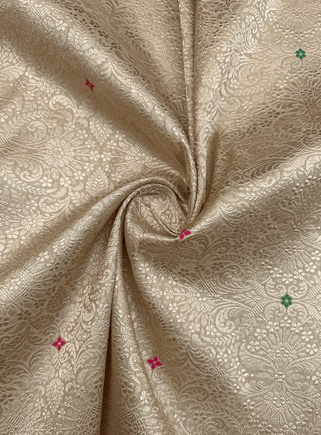Light Beige Brocade Silk Fabric