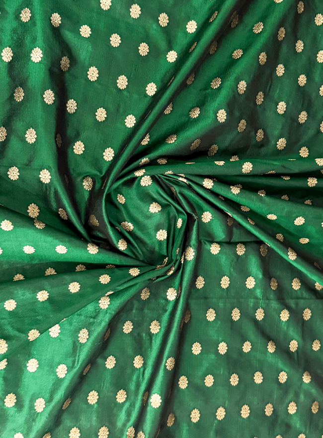 Bottle Green Silk Fabric