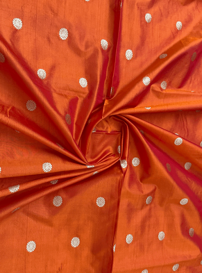 Orange Silk Fabric