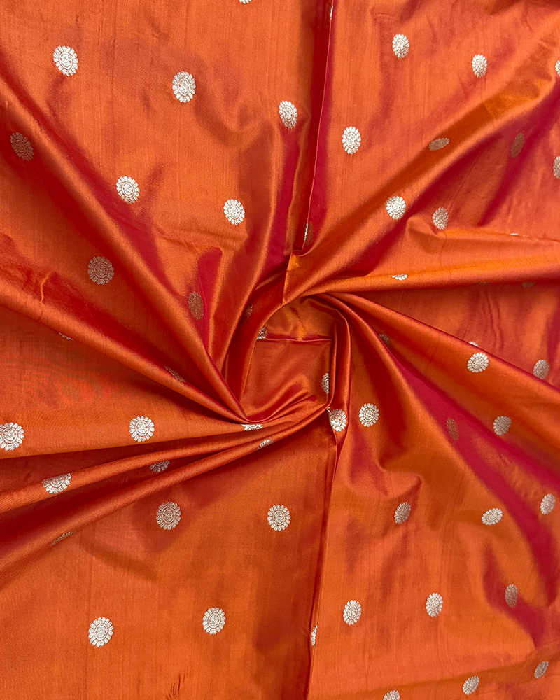 Orange Silk Fabric