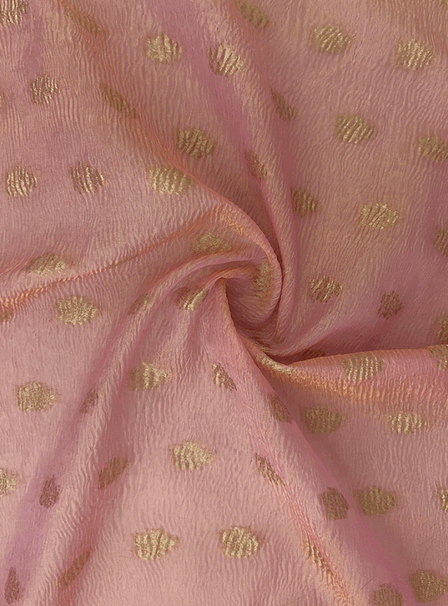 Light Mauve Pink Crush Silk Fabric