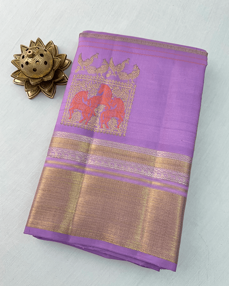 Lavendar Kanjivaram Saree
