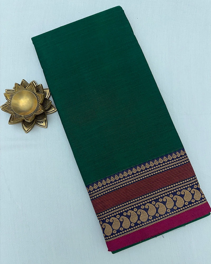Dark Green Kanchi Cotton Saree